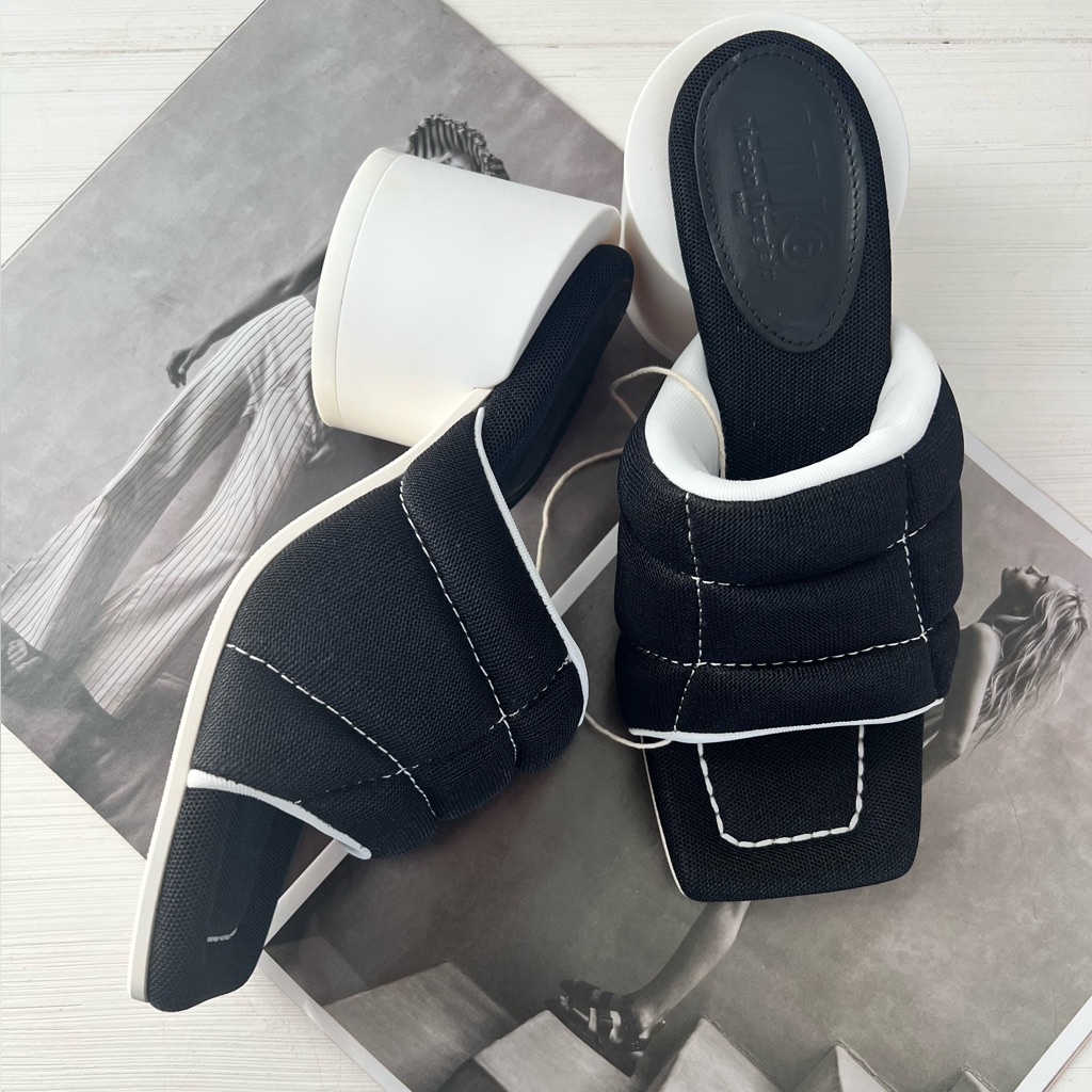 Mm6 Maison Margiela Black And White Women's Heeled Sandals